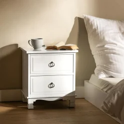 Klasyczna szafka nocna biała CLESS