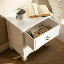 Klasyczna szafka nocna biała CLESS