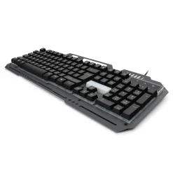 Klawiatura gamingowa metalowa czarna z podświetleniem LED VGK100B VARR