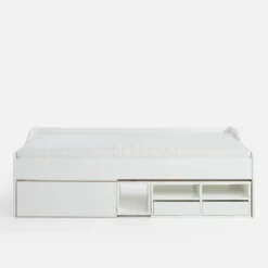 Łóżko dziecięce z szufladami i półkami ELIOT