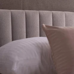 Łóżko kontynentalne z materacem szare SILLA 90x200 cm