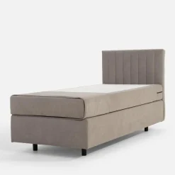 Łóżko kontynentalne z materacem szare SILLA 90x200 cm