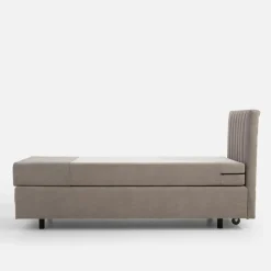 Łóżko kontynentalne z materacem szare SILLA 90x200 cm