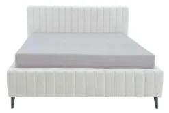 Łóżko kremowe ze stelażem MAGGIE FULL 160x200 cm