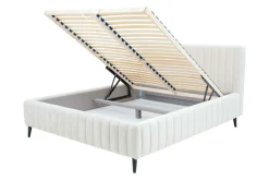 Łóżko kremowe ze stelażem MAGGIE FULL 160x200 cm