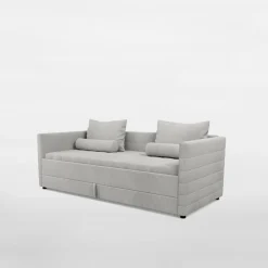 Łóżko młodzieżowe z szufladą jasnoszare LOLO 90x200 cm