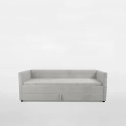 Łóżko młodzieżowe z szufladą jasnoszare LOLO 90x200 cm