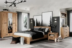 Łóżko rustykalne ze stelażem MORTIZ 180x200 cm