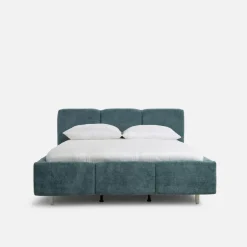 Łóżko tapicerowane niebieskie ERICA ALTO 160x200 cm