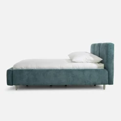 Łóżko tapicerowane niebieskie ERICA ALTO 160x200 cm