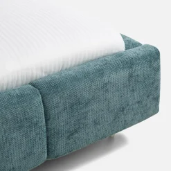 Łóżko tapicerowane niebieskie ERICA ALTO 160x200 cm