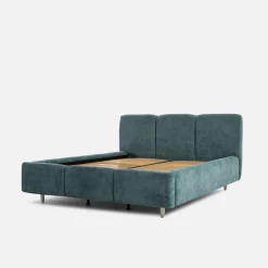 Łóżko tapicerowane niebieskie ERICA ALTO 140x200 cm
