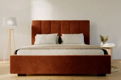 Łóżko tapicerowane pomarańczowe SOFIA CORTO 180x200 cm