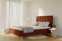 Łóżko tapicerowane pomarańczowe SOFIA ALTO 160x200 cm