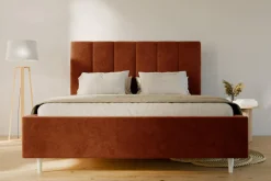 Łóżko tapicerowane pomarańczowe SOFIA ALTO 160x200 cm
