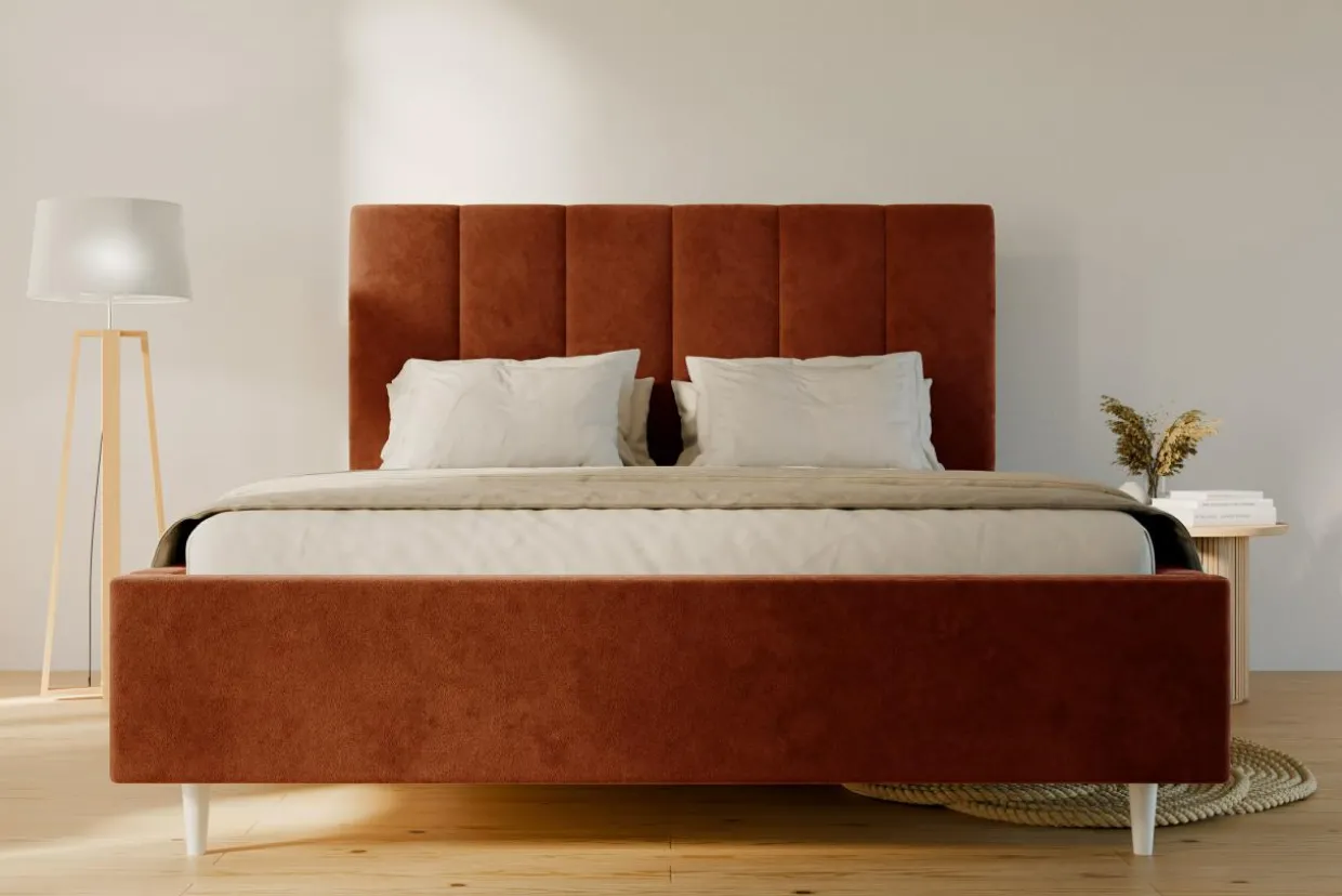 Łóżko tapicerowane pomarańczowe SOFIA ALTO 180x200 cm