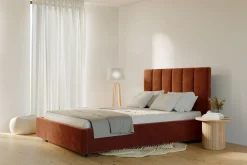 Łóżko tapicerowane pomarańczowe SOFIA CORTO 140x200 cm