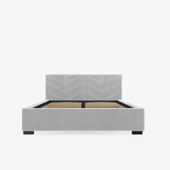 Łóżko tapicerowane popielate VIVIANE CORTO 160x200 cm