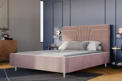 Łóżko tapicerowane różowe KARINA ALTO 180x200 cm