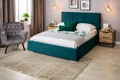 Łóżko tapicerowane welurowe FABRIZZIO MAXI P 160x200 ze stelażem i pojemnikiem