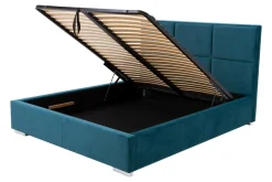 Łóżko tapicerowane welurowe FABRIZZIO MAXI P 160x200 ze stelażem i pojemnikiem