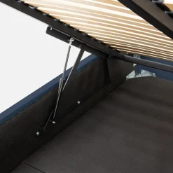 Łóżko welurowe granatowe SANTADI 90x200 cm