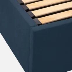 Łóżko welurowe granatowe SANTADI 90x200 cm