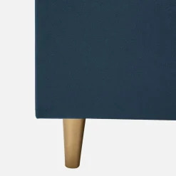 Łóżko welurowe granatowe SANTADI 90x200 cm