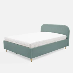 Łóżko welurowe miętowe SANTADI 90x200 cm