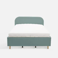 Łóżko welurowe miętowe SANTADI 90x200 cm