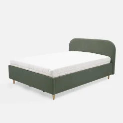 Łóżko welurowe oliwkowe SANTADI 180x200 cm