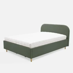 Łóżko welurowe oliwkowe SANTADI 120x200 cm