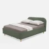 Łóżko welurowe oliwkowe SANTADI 140x200 cm
