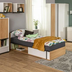 Łóżko z materacem i pojemnikiem 90 cm lewe IMOLA