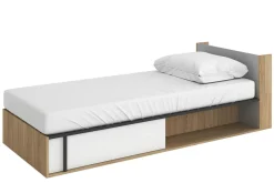 Łóżko z materacem i pojemnikiem 90 cm prawe IMOLA