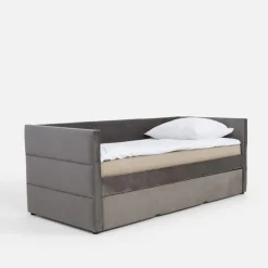 Łóżko z szufladą do spania ciemnoszare FORTINE 90x200