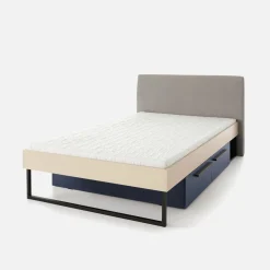 Łóżko ze stelażem beżowe SERGIO 120x200 cm