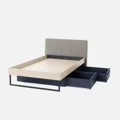 Łóżko ze stelażem beżowe SERGIO 120x200 cm