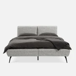 Łóżko ze stelażem jasnoszare VERDE 160x200 cm