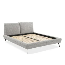 Łóżko ze stelażem jasnoszare VERDE 160x200 cm