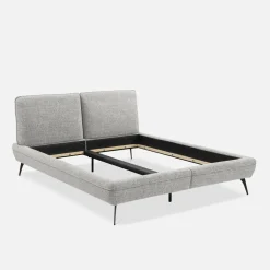 Łóżko ze stelażem jasnoszare VERDE 160x200 cm