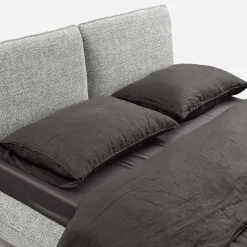 Łóżko ze stelażem jasnoszare VERDE 160x200 cm