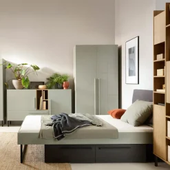 Łóżko ze stelażem zielone SERGIO 120x200 cm