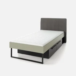 Łóżko ze stelażem zielone SERGIO 90x200 cm