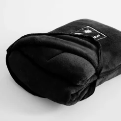 Koc podróżny 2w1, czarny, TRAVEL BLANKET 130x160 cm