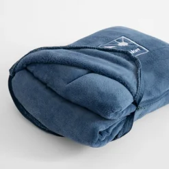 Koc podróżny 2w1, niebieski, TRAVEL BLANKET, 130x160 cm