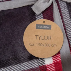 Koc w szkocką kratę ciemnoszary TYLOR 150x200 cm