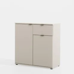 Komoda 2- drzwiowa z szufladą GANYMEDE jasny beż