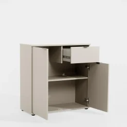 Komoda 2- drzwiowa z szufladą GANYMEDE jasny beż