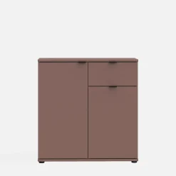 Komoda 2- drzwiowa z szufladą GANYMEDE ceglasty